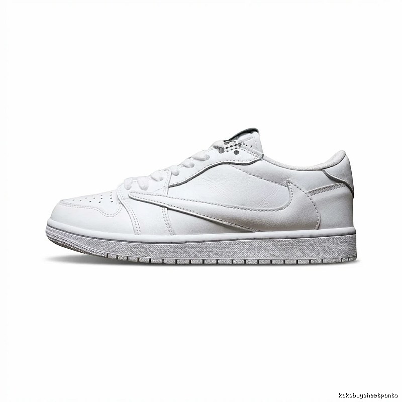 Jordan AJ1 simple white canvas shoes