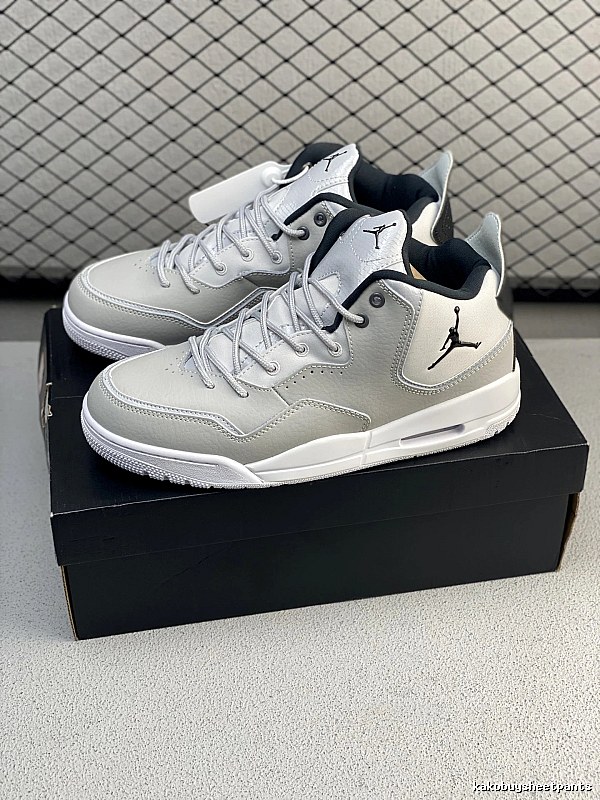 Jordan Gray and White Everyday Court Profile Low-Top Sneakers