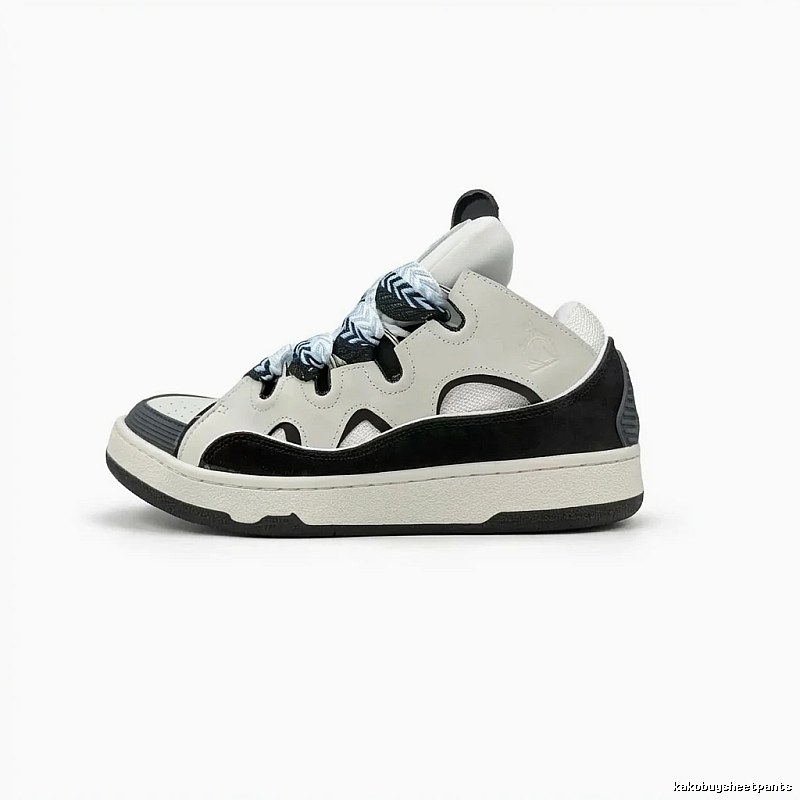 LANVIN retro-style black and white sports shoes