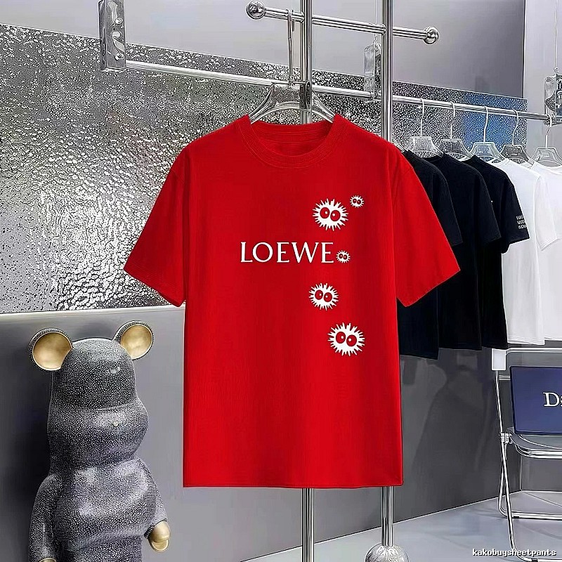 LOEWE Elf Print Casual Style Red Short-sleeve T-shirt