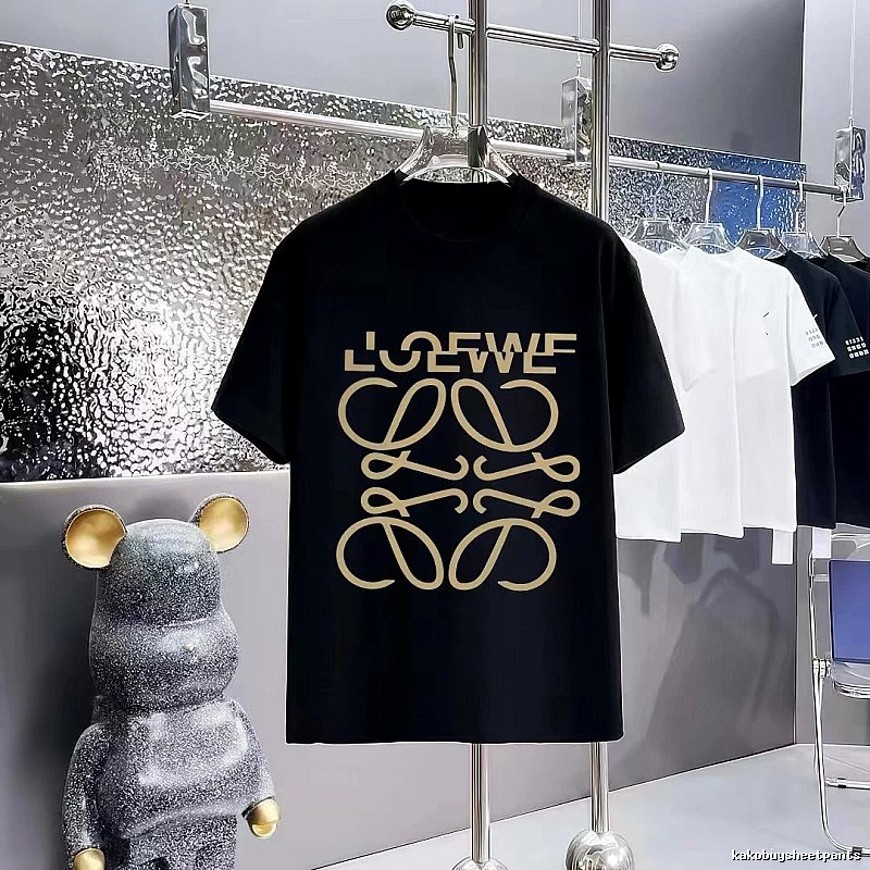 LOEWE Logo Print Trendy Black Short-Sleeve T-Shirt