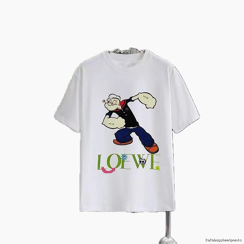 LOEWE Popeye Cartoon Casual White T-Shirt