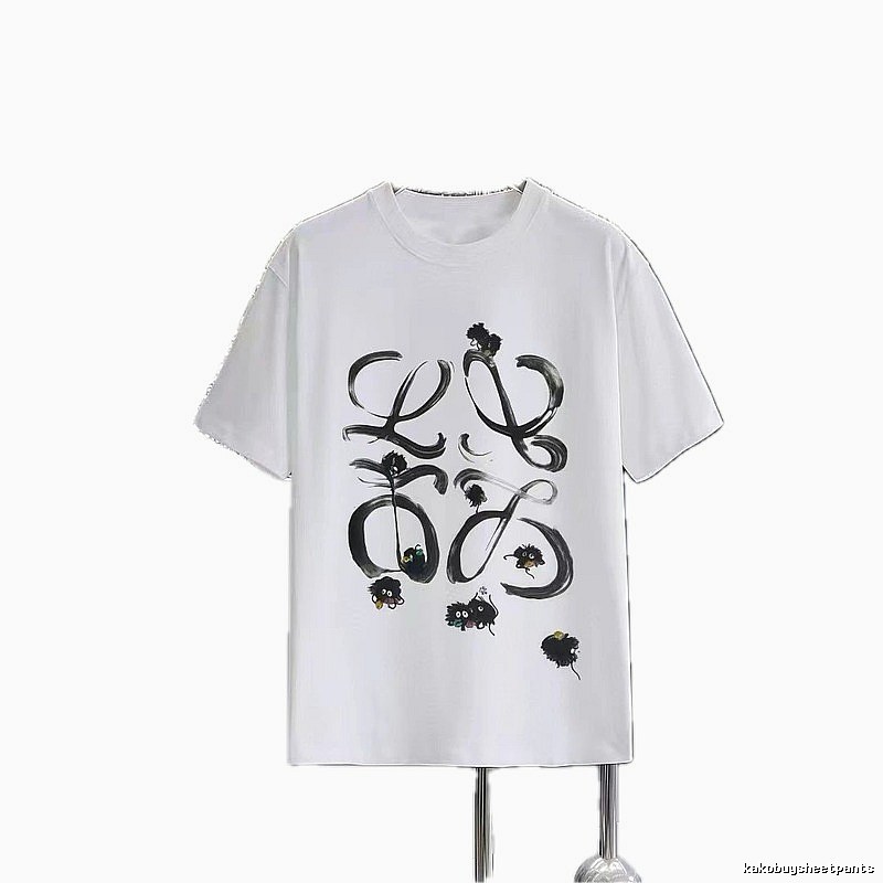 LOEWE x Hayao Miyazaki Collaboration Graffiti-Style White Short-Sleeve T-Shirt