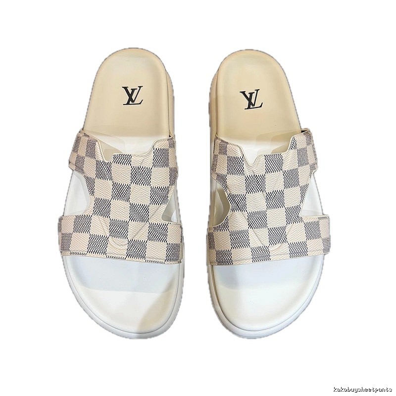 Louis Vuitton Casual Style Checkerboard Off-white Slippers