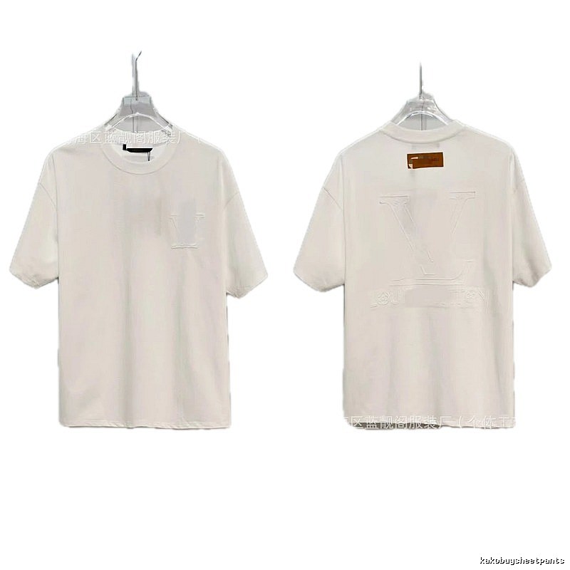 Louis Vuitton Embossed Minimalist Style White Short-sleeve T-shirt