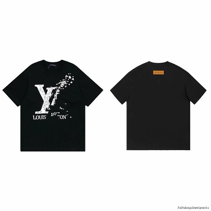 Louis Vuitton LV Printed Streetwear Style Black T-Shirt