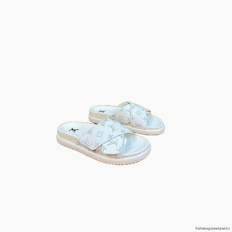 Louis Vuitton Monogram Casual Style White Slides