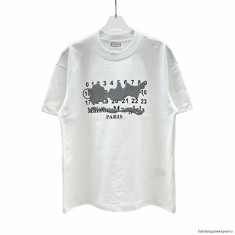 Maison Margiela Digital Graffiti Street Style White T-Shirt