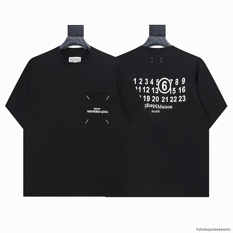 Maison Margiela MM6 Digital Streetwear Black Short Sleeve T-shirt