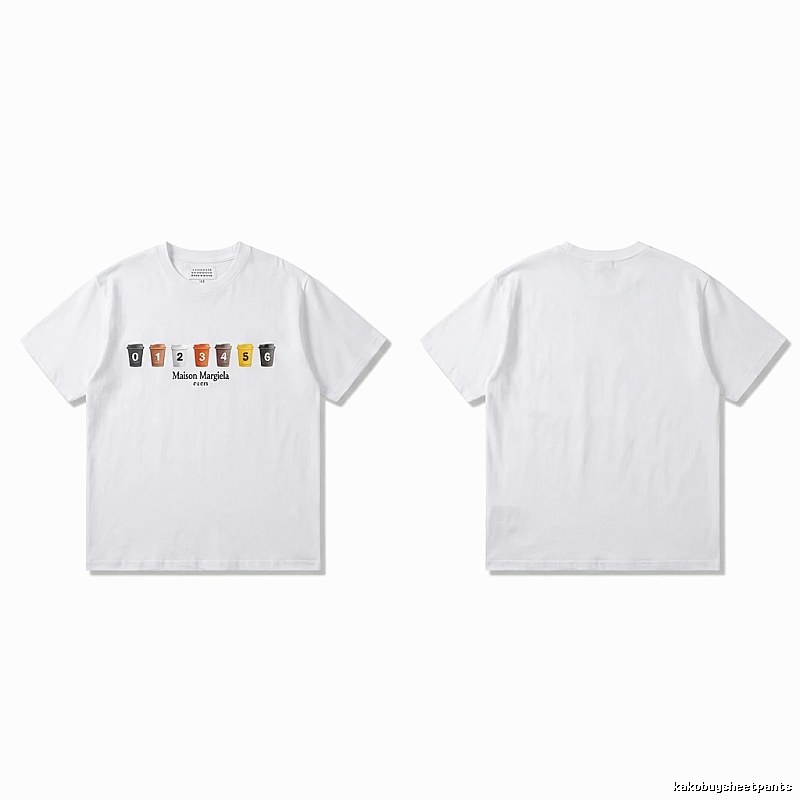 Maison Margiela short-sleeved white T-shirt with digital printing