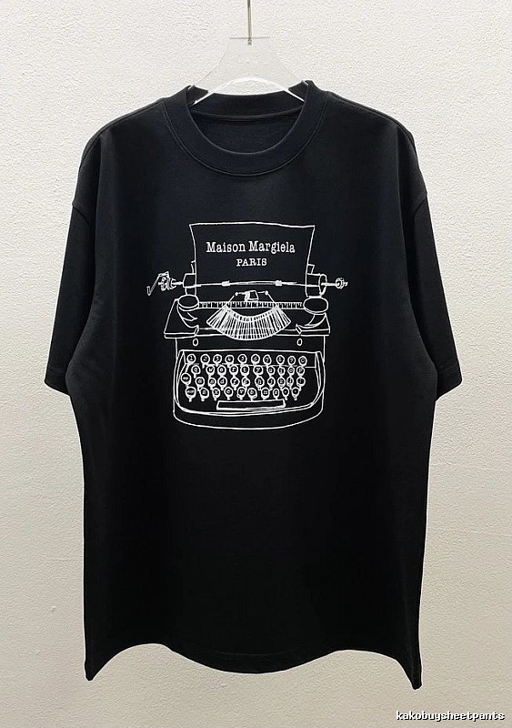 Maison Margiela Typewriter Vintage Style Black T-Shirt