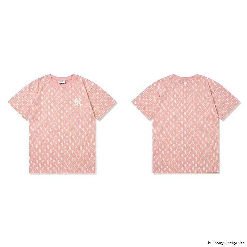 MLB full - print style pink T - shirt