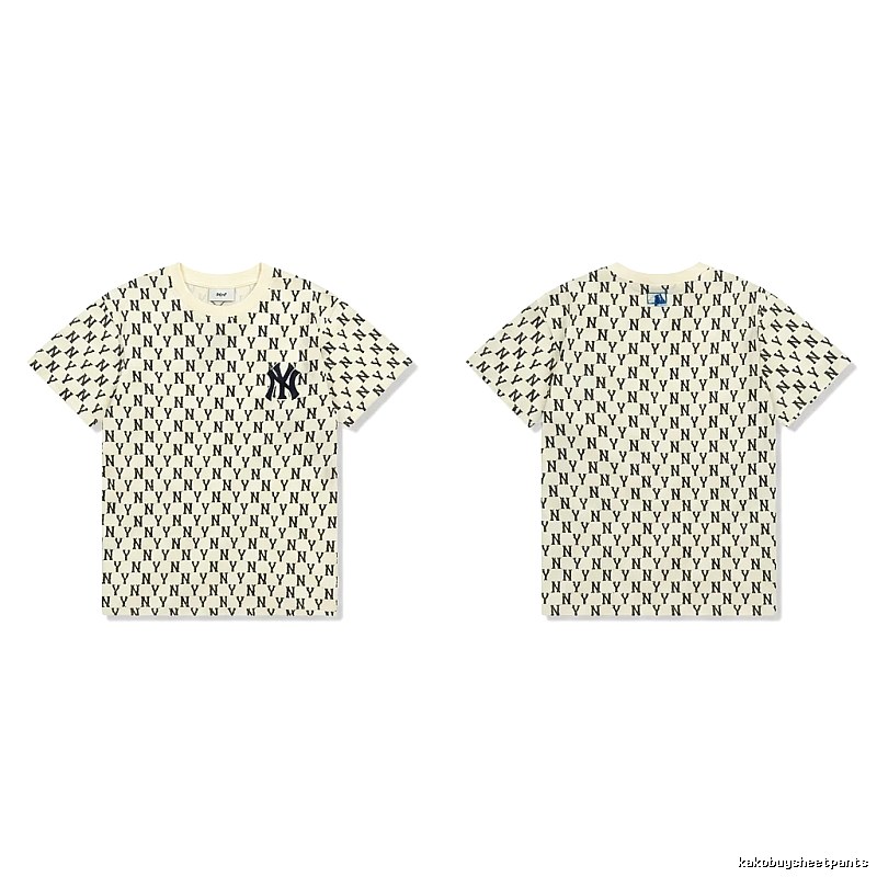 MLB full-print trendy style white T-shirt