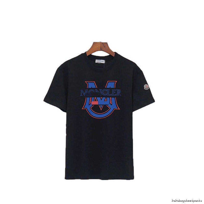 Moncler Big M Collection Casual Style Black T-Shirt