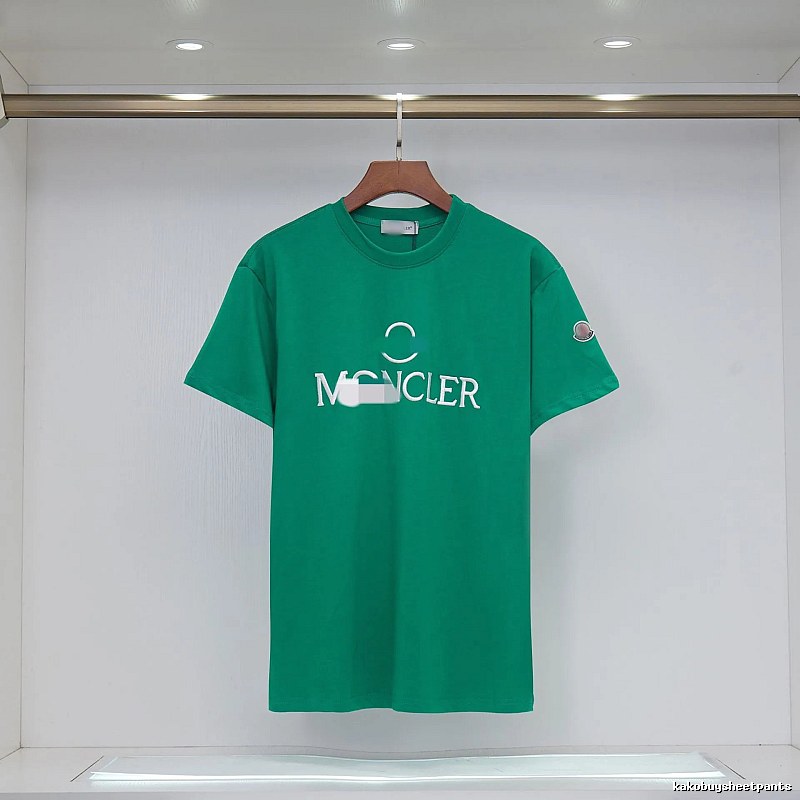 Moncler Embroidered Casual Style Green T-Shirt