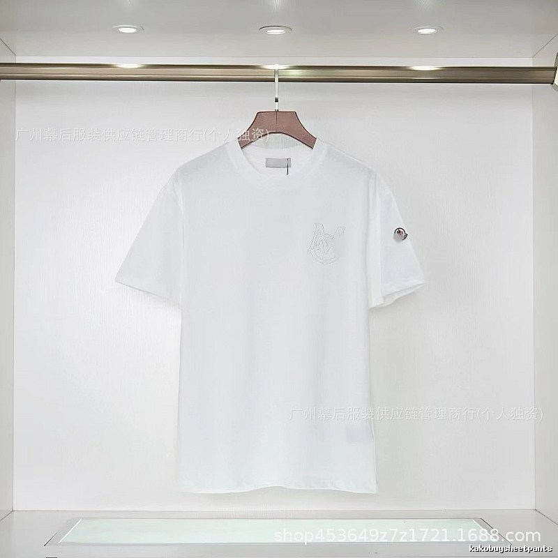 Moncler Embroidered Collection Casual-style White T-Shirt