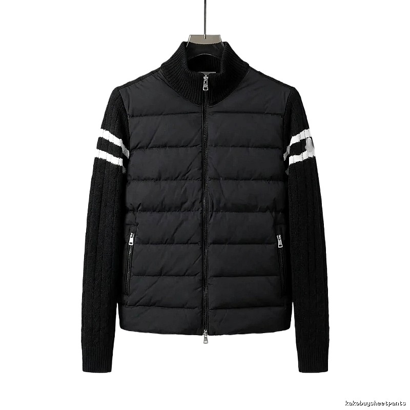 Moncler patchwork stylish black coat
