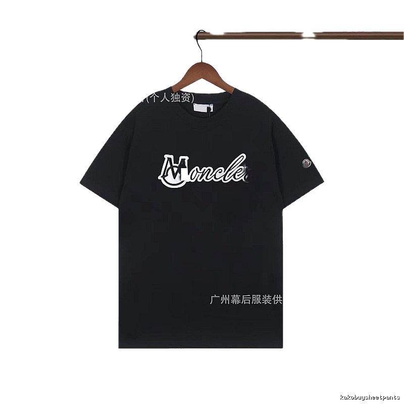 Moncler Printed Collection Streetwear Style Black T-Shirt