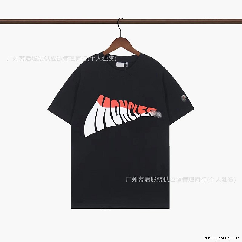 Moncler Printed Trendy Style Black Short-sleeve T-shirt