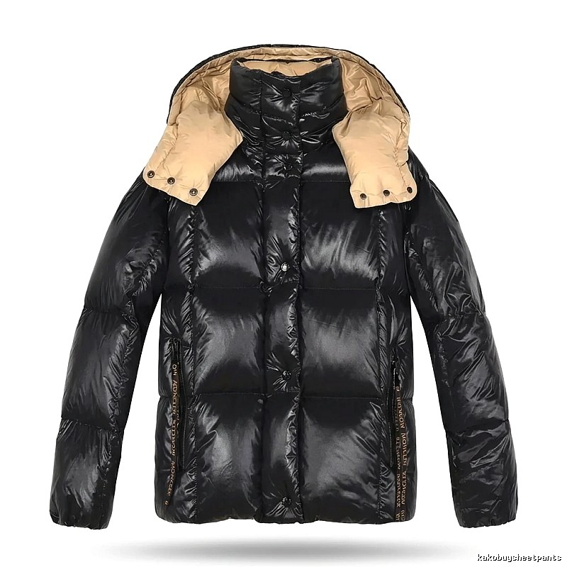 Moncler shiny and stylish black down jacket