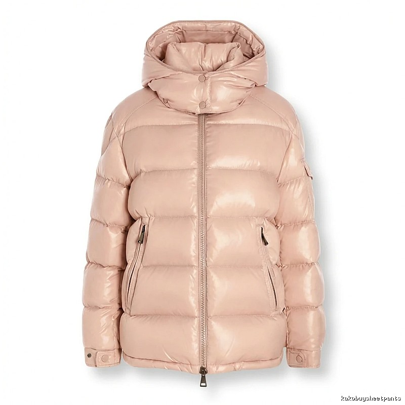 Moncler shiny casual pink down jacket