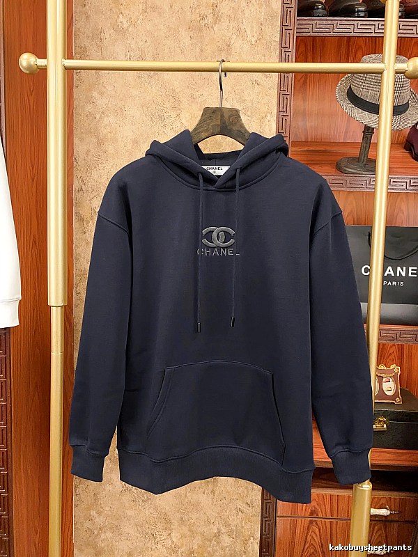 Navy Pullover Hoodie with Chanel Chanel Hoodie with Layering Piece