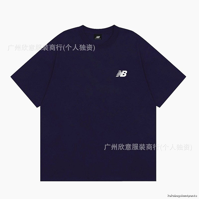 New Balance Casual Series Minimalist Style Navy Blue Short-sleeve T-shirt