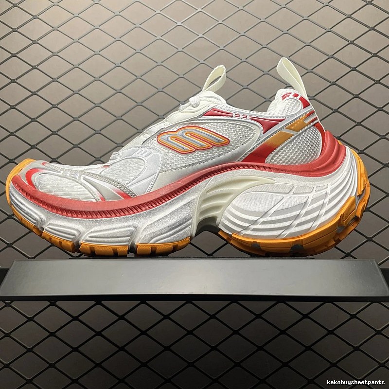 New Balance Gray and Orange Chunky Runners, Technical Side Panels