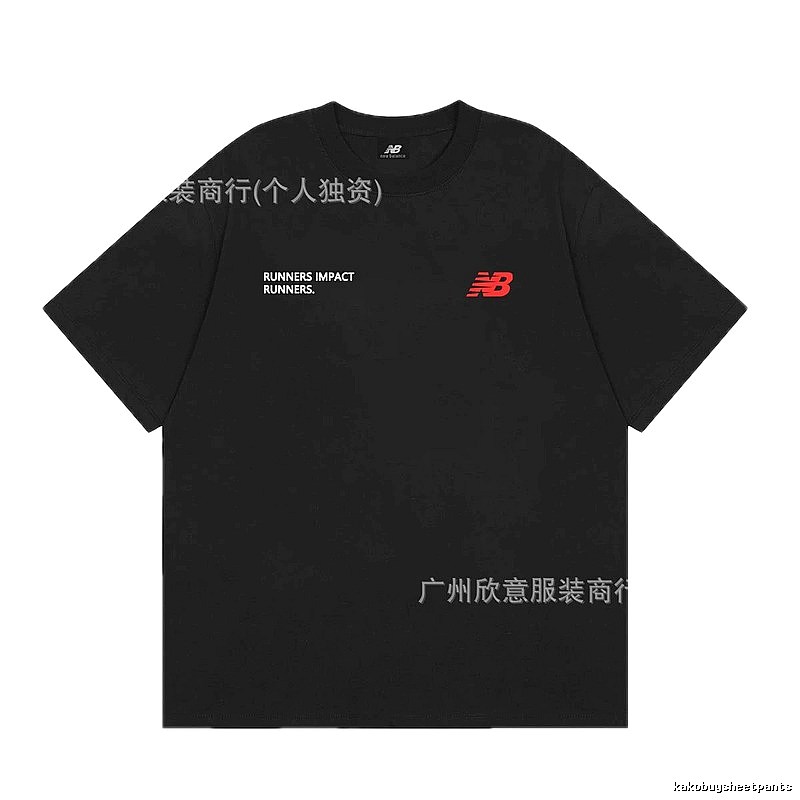 New Balance Runner Series Casual Style Black Short-sleeve T-shirt