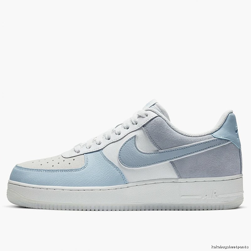 Nike Air Force 1 light blue and white sneakers