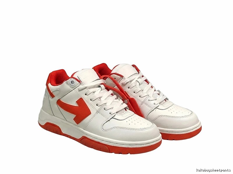 Off-White casual style white and red sports shoes