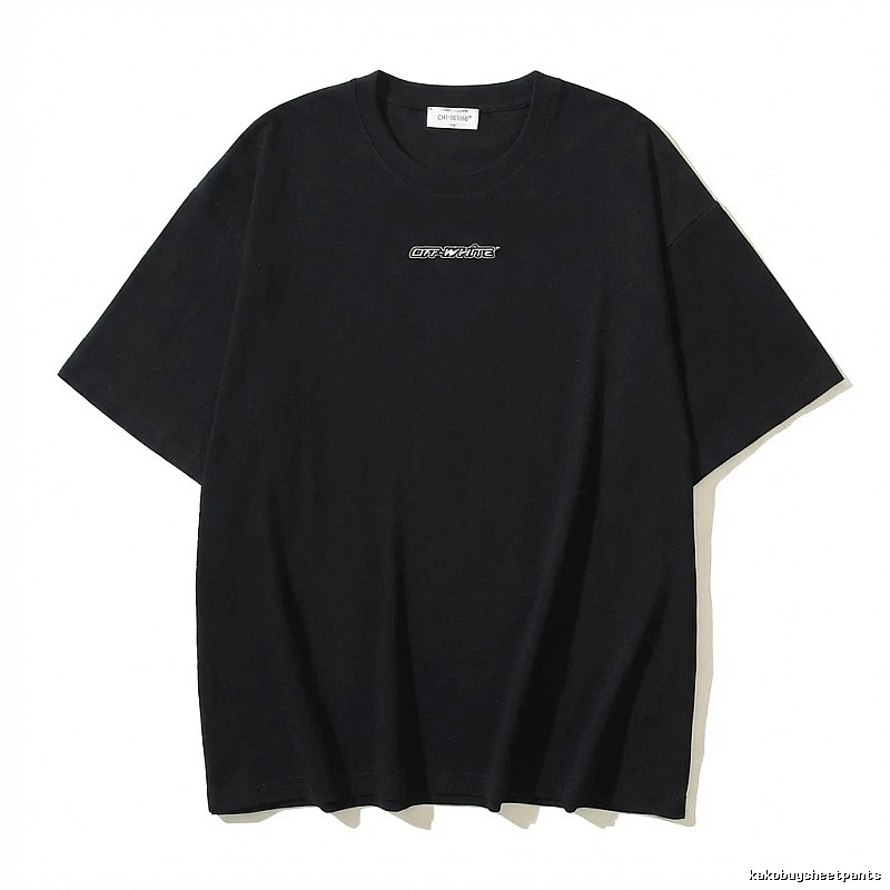 Off-White minimalist style black T-shirt