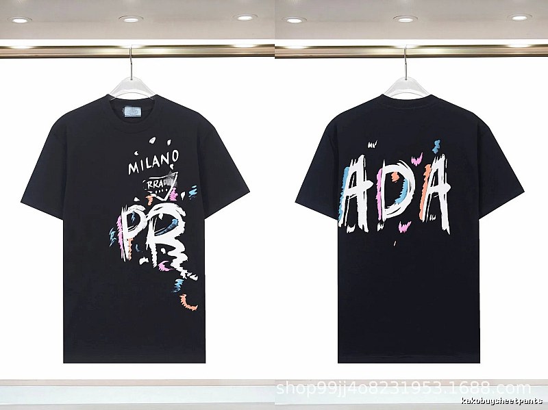 Prada Graffiti Collection Street Style Black T-Shirt
