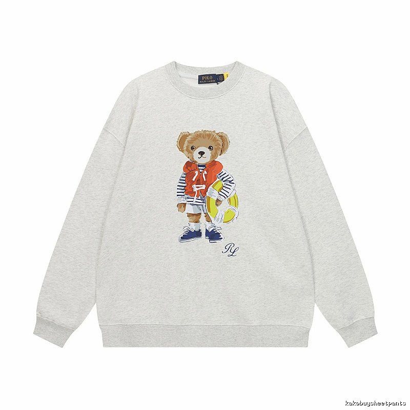 Ralph Lauren Bear Print Light Grey Sweatshirt