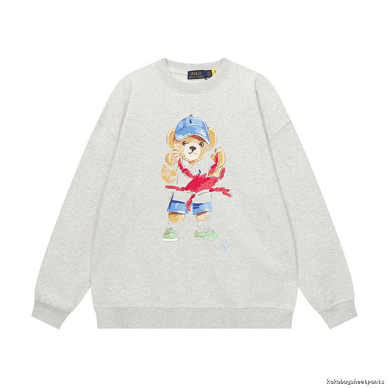 Ralph Lauren cartoon bear light gray sweatshirt