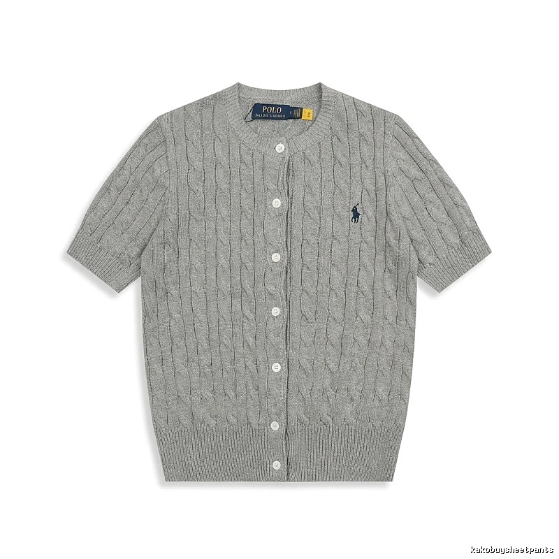 Ralph Lauren knitted retro-style grey cardigan