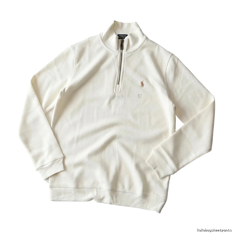 Ralph Lauren Polo series minimalist style off-white sweatshirt