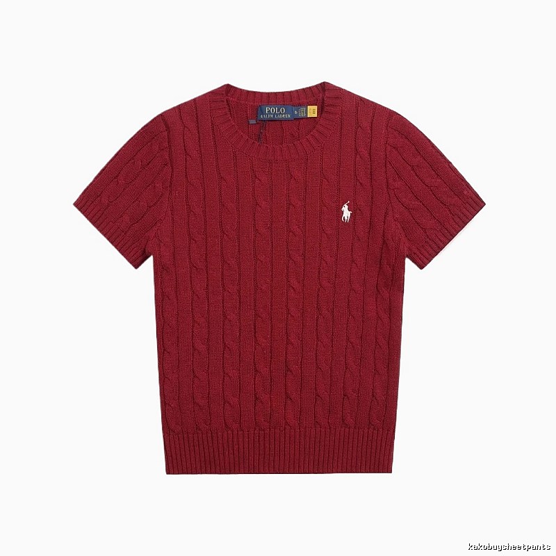Ralph Lauren Polo Series Retro Style Burgundy Knitted Sweater