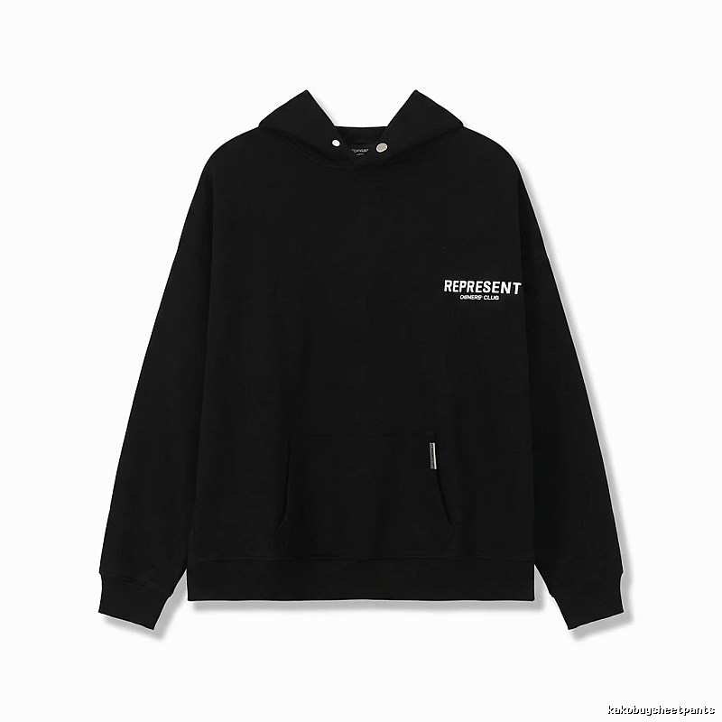 REPRESENT Minimalist Style Black Hoodie