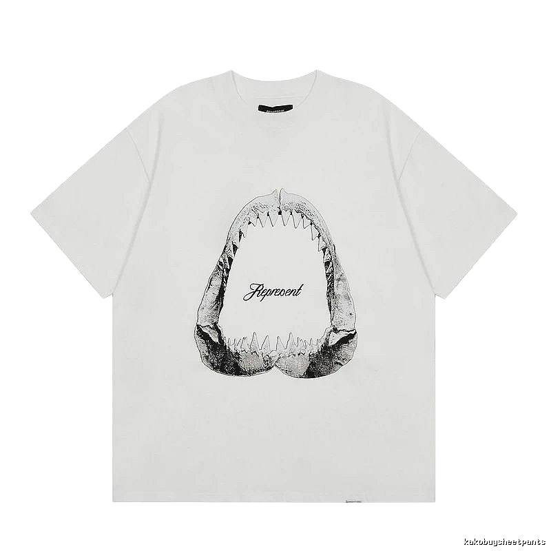 Represent Shark Jaw Print High Street Style White T-shirt
