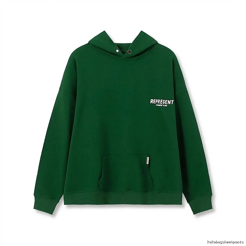 REPRESENT Simple Style Green Hoodie
