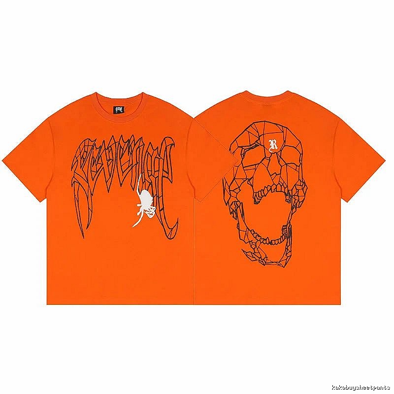 Revenge Orange Skull Graphic T-Shirt Commuter Look