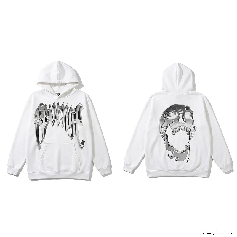Revenge Skull Trendy Cool White Hoodie
