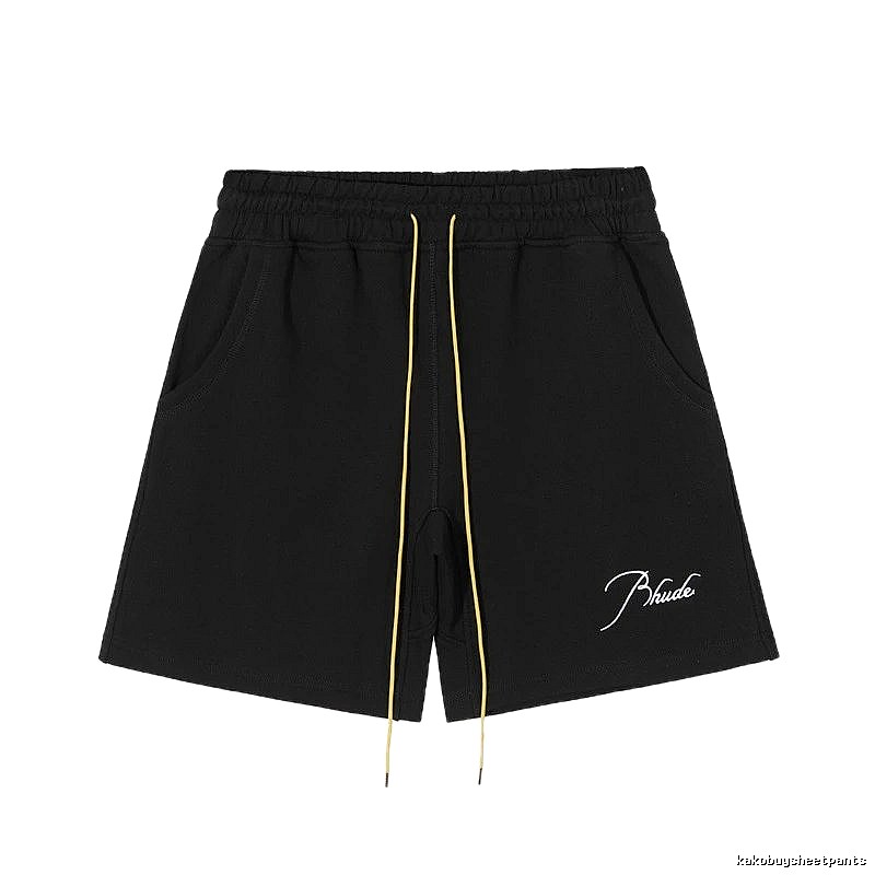 RHUDE minimalist style black shorts