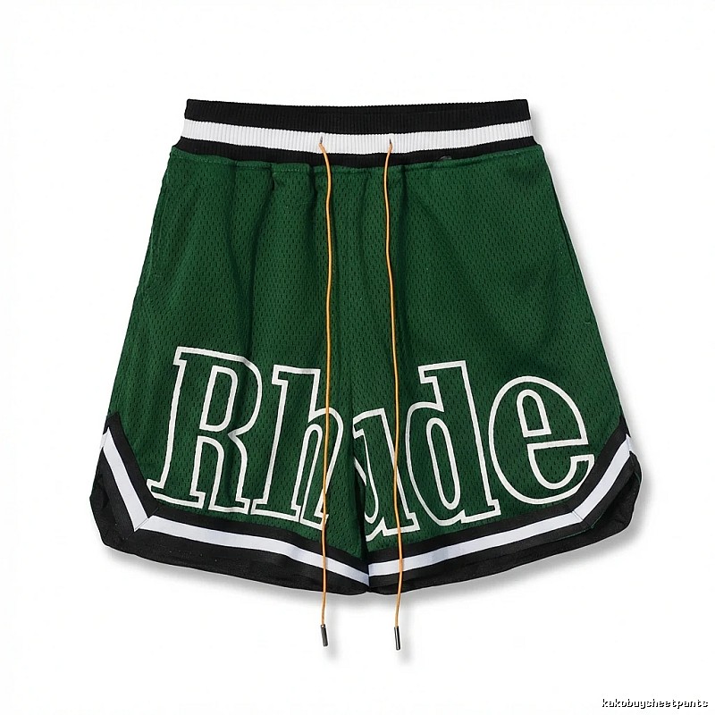 RHUDE sporty green shorts