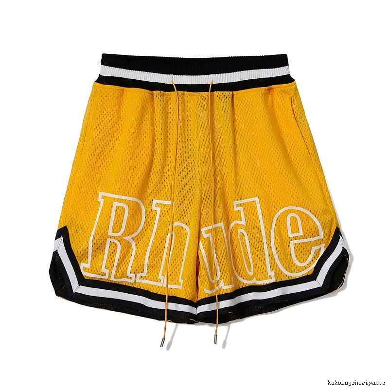 RHUDE sporty yellow shorts