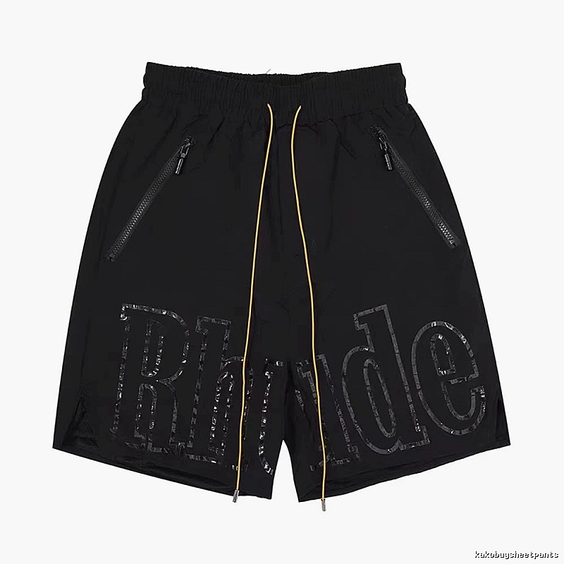 RHUDE trendy and cool style black shorts