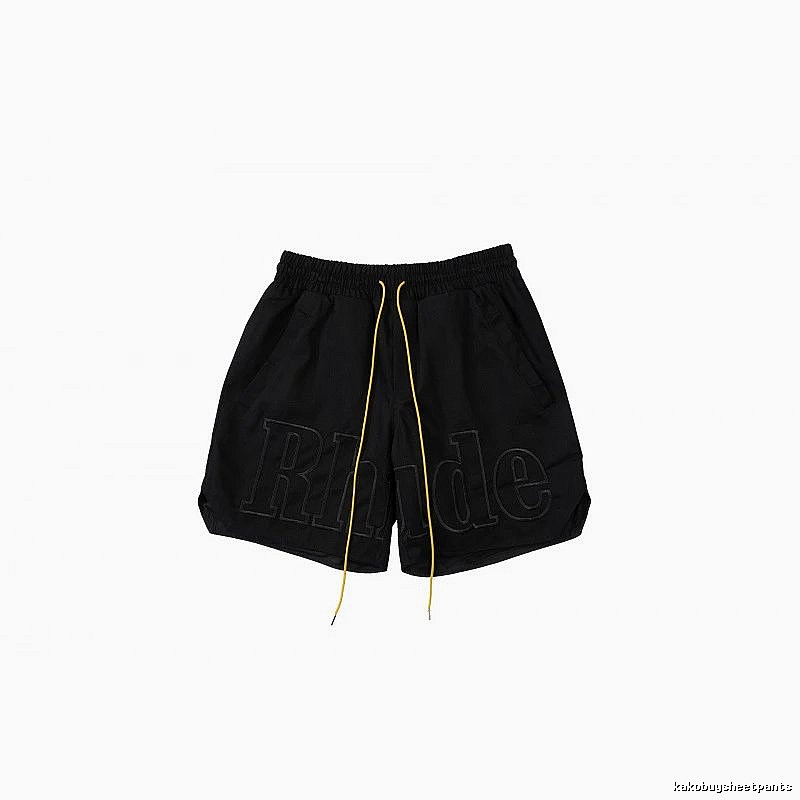 RHUDE trendy brand casual black shorts