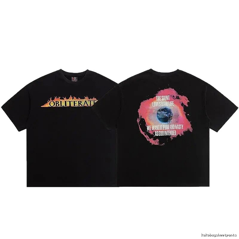 SAINT Eye Print Street Style Black T-Shirt