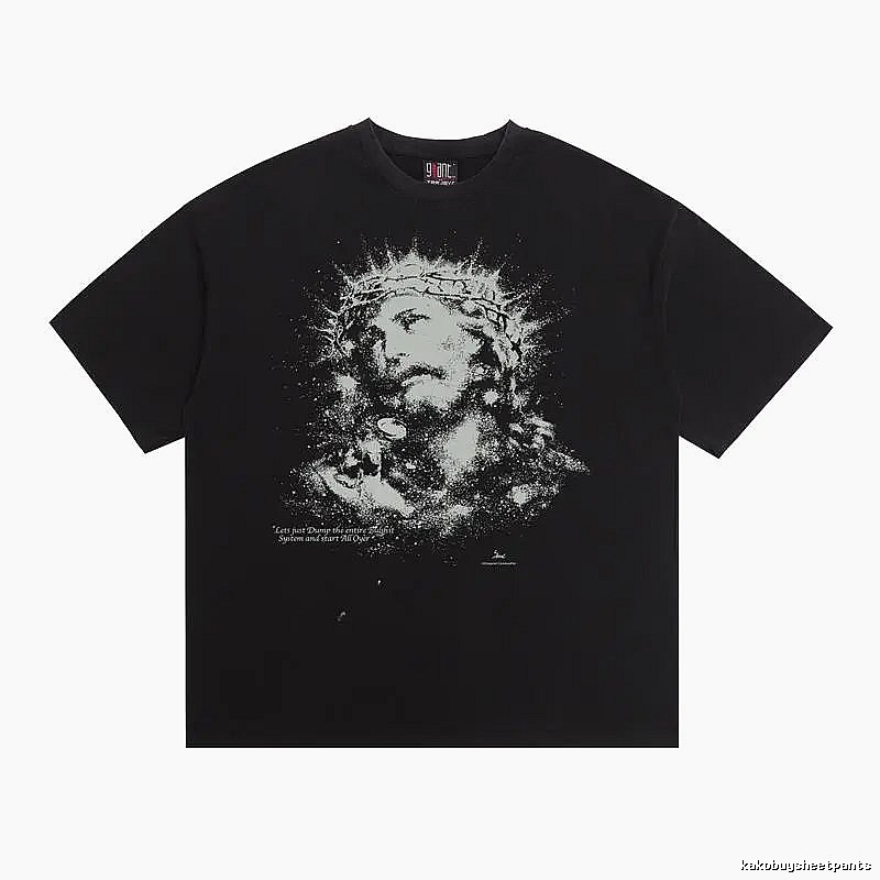 SAINT Jesus with Thorns Vintage Black T-Shirt